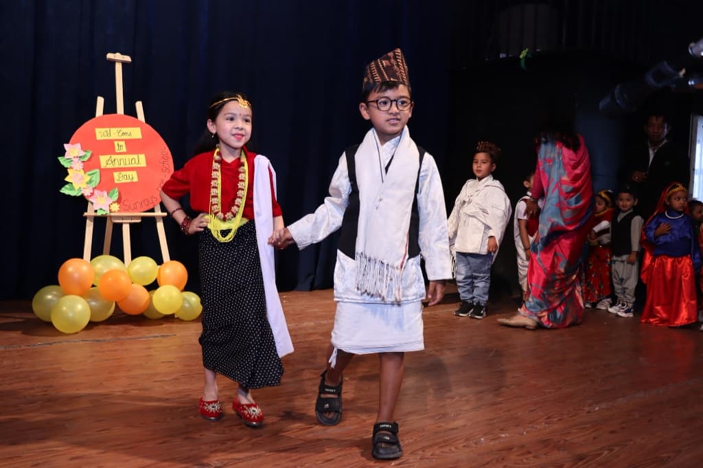 Upper KG students in traditional cultural attire